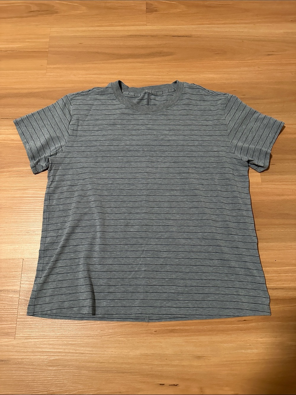 lululemon athletica Men's Heather Gray Thin-Stripe Crew Tee